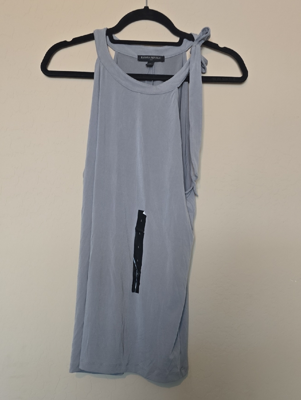 Banana Republic Light Gray Tie-Shoulder Tank
